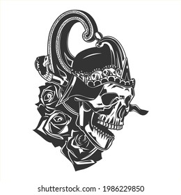 Javanese Ethnic Character Monochrome Vector Illustration Isolated
