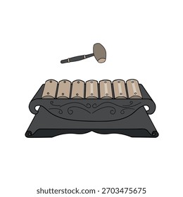 Javanese gamelan saron vector illustration, vintage style