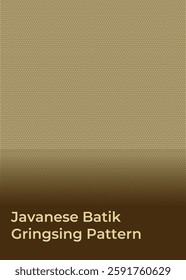 Javanese Gringsing batik, seamless design. Golden intricate motif. Traditional textile. Repeatable texture, ideal for cultural and elegant backgrounds