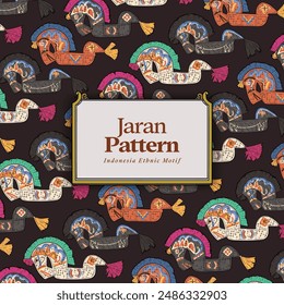 Jaran javanés kepang patrón diseño fondo