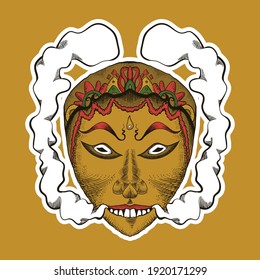 javanese mask artwork design for print