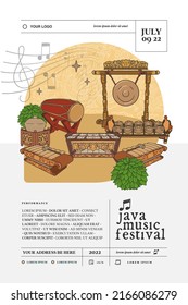 Javanese music festival poster template