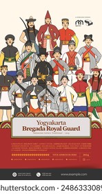 Javanese Poster Layout idea for tourism event with Bregada Illustration