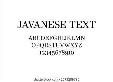 Javanese Text font for logo and headline. Isolated vector typeset
