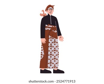 Ropa tradicional javanesa Jangkep Patrimonio de Java Central cultural Cultura de Indonesia Ropa de diseño icono carácter