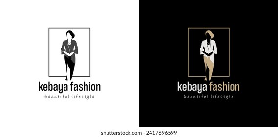 Javanese traditional kebaya fashion logo design, vector symbol of traditional lifestyle clothing