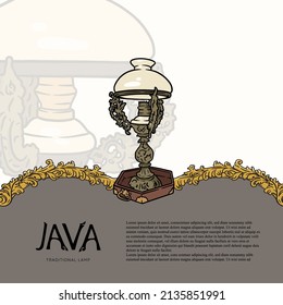 javanese traditional lamp vector hand drawn. Indonesian culture illustrasion for social media or background