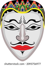 Javanese Traditional Mask Vector Illustration