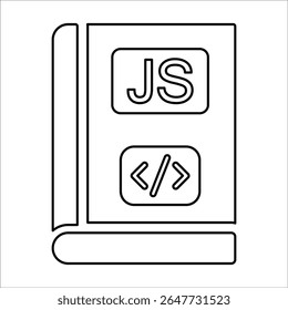 Javascript Book Icon, Line Vector graphics
