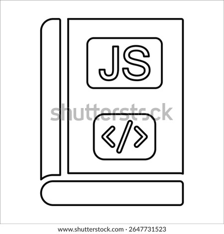 Javascript Book Icon, Line Vector graphics