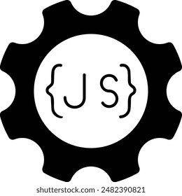 Javascript Concept, js frontend frame work Icon Design, Vector de desarrollo de software y Web, Programación de computadoras y Codificación ilustración de stock