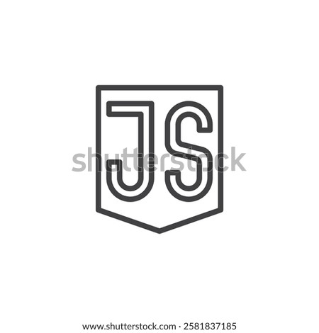 JavaScript line icon. linear style sign for mobile concept and web design. Java Script outline vector icon. Frontend scripting symbol, logo illustration. Vector graphics