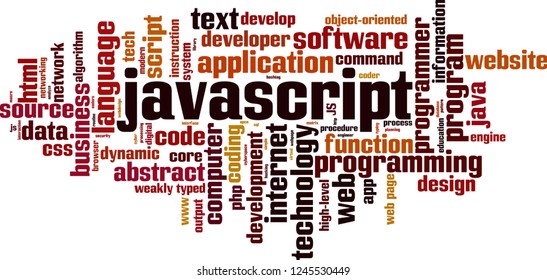 Javascript word cloud concept. Vector illustration