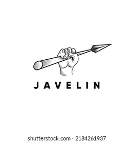 Javelin athlete thrower sport logo design