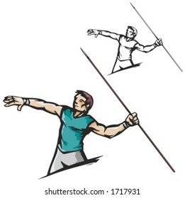 Javelin athlete. Vector illustration