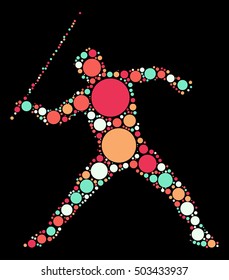 javelin shape vector design by color point
