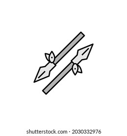 javelin, spear, weapon line colored icon. Signs, symbols can be used for web, logo, mobile app, UI, UX