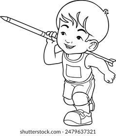 the javelin throw activity the children