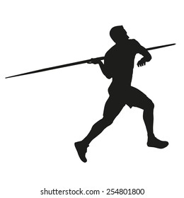 Javelin Throw. Athlete Silhouette