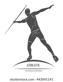 Javelin Throw. Athlete Silhouette