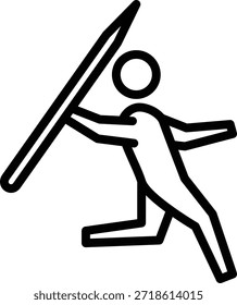 javelin throw editable cartoon style sticker vector