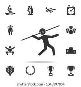 Javelin throw icon. Detailed set of athletes and accessories icons. Premium quality graphic design. One of the collection icons for websites, web design, mobile app on white background