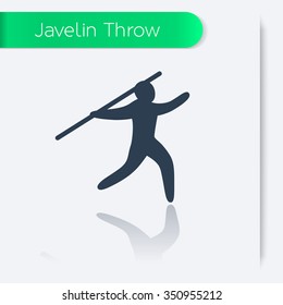 Javelin Throw icon, man with spear, athlete with javelin, vector illustration