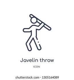 javelin throw icon from olympic games outline collection. Thin line javelin throw icon isolated on white background.