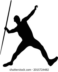 Javelin Throw Male Athlete Black Silhouette