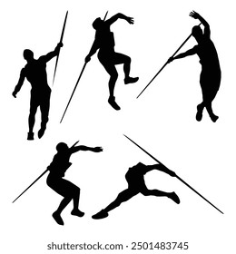javelin throw silhouette shape drawing Vol 1