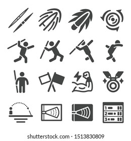 javelin throw sport and recreation icon set,vector and illustration
