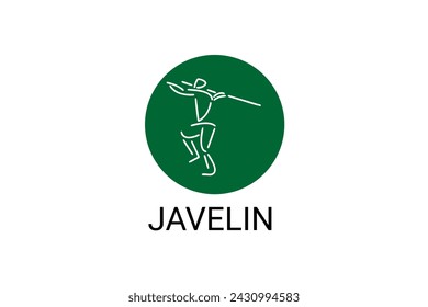 Javelin throw sport vector line icon. Javelin throw stance. sport pictogram, vector illustration.
