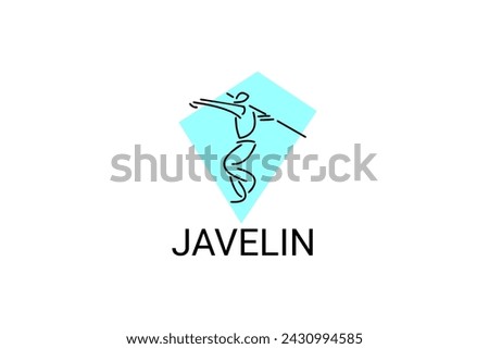 Javelin throw sport vector line icon. Javelin throw stance. sport pictogram, vector illustration.
