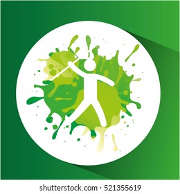 javelin throw symbol label laurel wreaths vector illustration eps 10