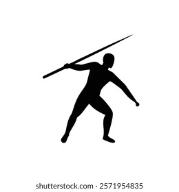 Javelin throw vector silhouette illustration