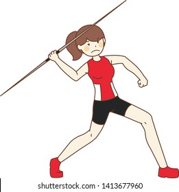 the javelin throw. woman sports athlete