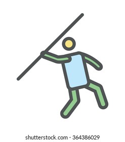 Javelin Thrower Bold Icon Illustration