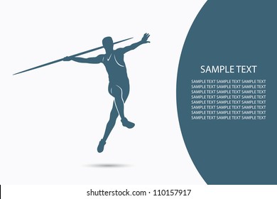 Javelin thrower - vector background