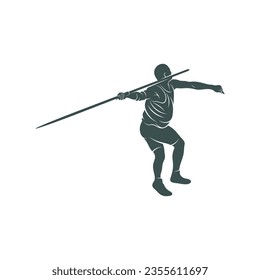 Javelin Thrower vector illustration design. Javelin Thrower logo design Template.