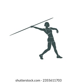 Javelin Thrower vector illustration design. Javelin Thrower logo design Template.