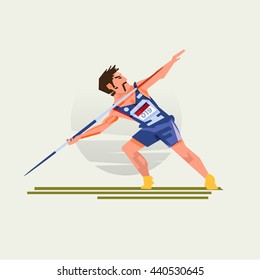 Javelin Throwing athlete man - vector illustration