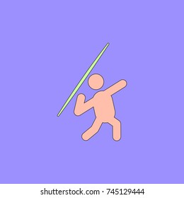 Javelin Throwing athlete man - vector illustration