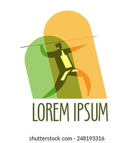 javelin vector logo design template. athlete or sports icon.