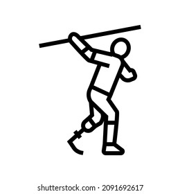 javelin-throwing person with a athlete line icon vector. javelin-throwing person with a athlete sign. isolated contour symbol black illustration