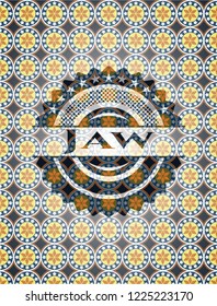 Jaw arabic style badge. Arabesque decoration.