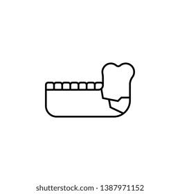 Jaw, Bone, Break Icon. Simple Thin Line, Outline Vector Of Bone Injury Icons For UI And UX, Website Or Mobile Application