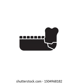 Jaw, bone, break icon. Simple glyph, flat vector of bone injury icons for ui and ux, website or mobile application