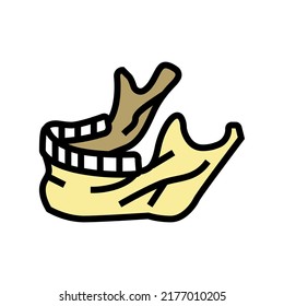 Jaw Bone Color Icon Vector. Jaw Bone Sign. Isolated Symbol Illustration