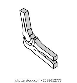 jaw bone isometric icon vector. jaw bone sign. isolated symbol illustration