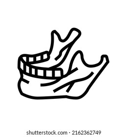 jaw bone line icon vector. jaw bone sign. isolated contour symbol black illustration